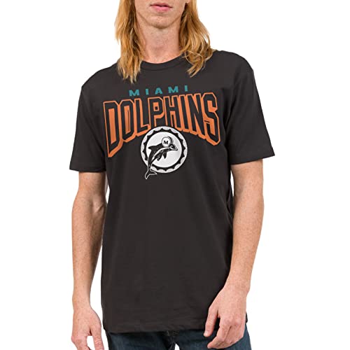 Junk Food Clothing x NFL - Miami Dolphins - Bold Logo - Unisex Adult Short Sleeve Fan T-Shirt for Men and Women - Size XX-Large