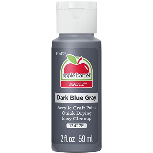 Apple Barrel Acrylic Paint, Dark Blue Gray 2 fl oz Classic Matte Acrylic Paint For Easy To Apply DIY Arts And Crafts, Art Supplies With A Matte Finish- Pack of 1