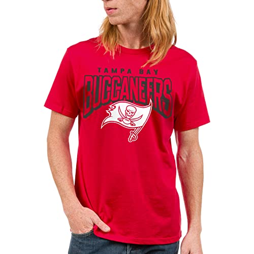 Junk Food Clothing x NFL - Tampa Bay Buccaneers - Bold Logo - Unisex Adult Short Sleeve Fan T-Shirt for Men and Women - Size Large