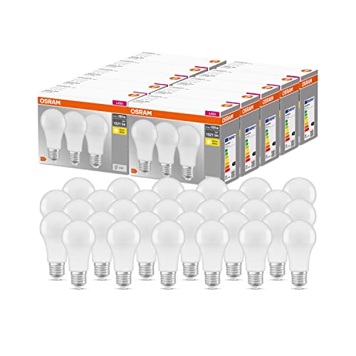 🔥 SELTEN SO GÜNSTIG (-78%) Osram LED Base Classic A, in Kolbenform mit E27-Sockel, Nicht Dimmbar, Ersetzt 100 Watt, Matt, Warmweiß - 2700 Kelvin, 10 x 3er-Pack