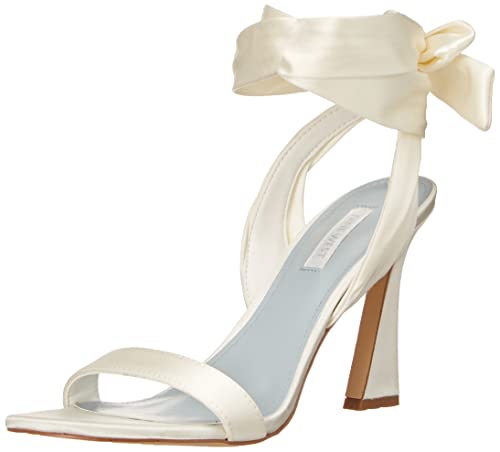 Nine West Women's Kelsie7 Heeled Sandal, Ivory, 6