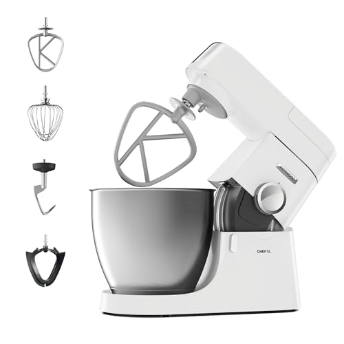 Kenwood Chef XL Stand Mixer KVL4100W, Kitchen Machine with Beater, Whisk and Dough Hook...