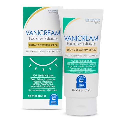 Vanicream Facial Moisturizer with SPF 30 - Mineral Sunscreen - 2.5fl oz - Formulated Without Common Irritants for Those with Sensitive Skin