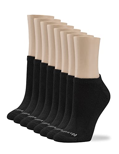 No nonsense Women's Soft No Show Sock, Black - 8 Pair Pack