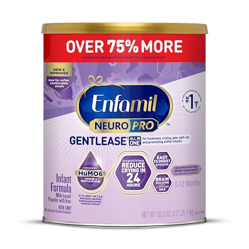 Enfamil NeuroPro Gentlease for easing Fussiness, Crying, Gas, Spit-up in 24 Hrs, Smaller Proteins for Easy Digestion, Brain Supporting DHA, HuMO6* Immune Blend, Baby Formula, 27.4 Oz