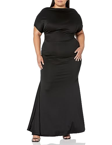 YMDUCH Women's Elegant Sleeveless Off Shoulder Bodycon Long Formal Party Evening Dress Black