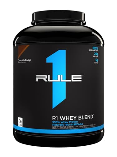 Rule 1 Whey Protein – 24g Fast-Acting Protein from All-Whey Sources with Naturally Occurring EAAs & BCAAs for Workout Recovery or Anytime Use (5 Pounds*, Chocolate Fudge)