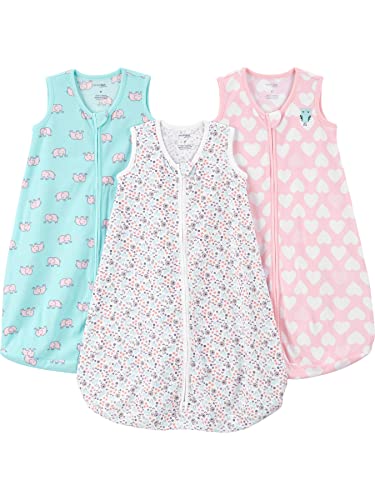 Simple Joys by Carter's Baby 3-Pack Cotton Wearable Blankets, Hearts/Owl, Large