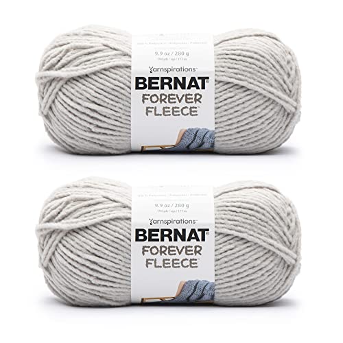 Bernat Forever Fleece Balsam Yarn - 2 Pack of 280g/9.9oz - Polyester - 6 Super Bulky - 194 Yards - Knitting/Crochet