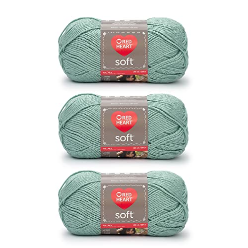 Red Heart Soft Seafoam Yarn - 3 Pack of 141g/5oz - Acrylic - 4 Medium (Worsted) - 256 Yards - Knitting/Crochet