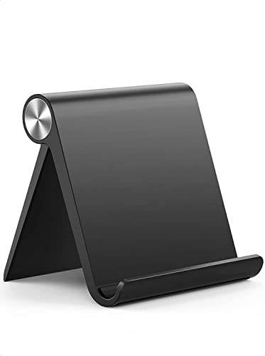 STRIFF Multi Angle Tablet Tabletop Stand. Holder for iPhone, Android, Samsung, OnePlus, Xiaomi. Portable, Foldable Stand. Perfect for Bed,Office, Home