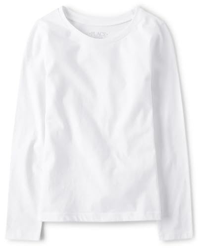 The Children's Place,Girls,Long Sleeve Basic Layering T-Shirt,White,Large