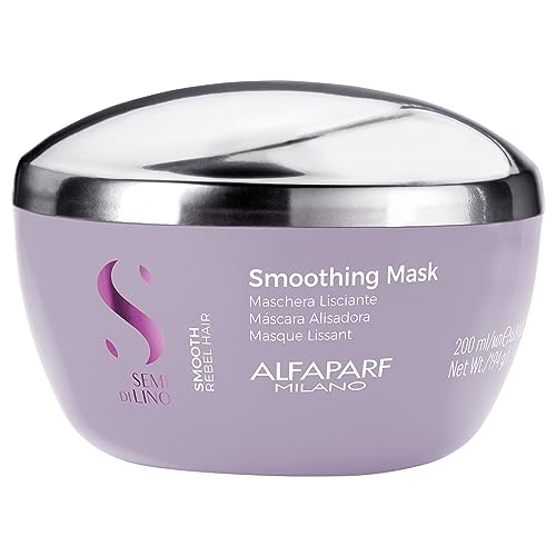 Alfaparf Milano Semi Di Lino Smooth, Máscara Profissional para Cabelos Rebeldes, Controla, Hidrata e Alisa 200ml