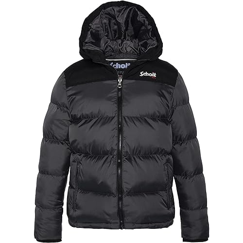 ⚡ BLITZDEAL (-88%) SCHOTT NYC Jungen UTAH2B KINDER DAUNENJACKE MIT KAPUZE UND SCHOTT SCHULTERPASSE, KAKI, 16