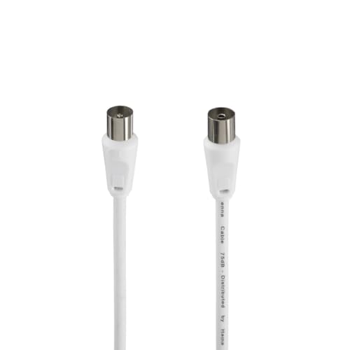 Hama Aerial Cable 75 DB Aerial Plug Aerial Socket Coaxial for TV Cable TV 10 m White
