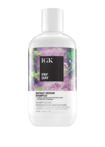IGK Pay Day Instant Repair Shampoo for Damaged Hair, Sulfate-Free, 8 Oz