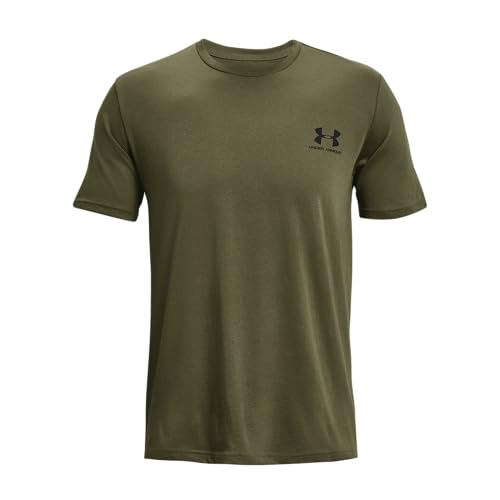 Under Armour Men's Sportstyle Left Chest Short-Sleeve T-Shirt, (390) Marine OD Green/Black/Black, Large