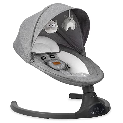 🔥 STARKER PREIS (-37%) MoMi elektrische Babywippe bis 9 kg mit Bluetooth, Dunkelgrau, KENANI