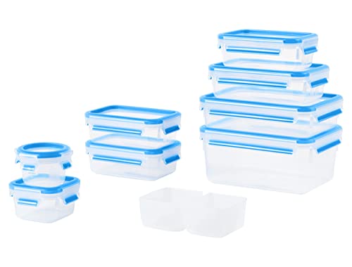 🔥 STARKER PREIS (-63%) EMSA Clip & Close Frischhaltedosen-Set, 0,15 u. 0,2 u. 2 x 0,55 u. 0,55 (inkl. Einsätze) u. 0,8 u. 1,2 u. 2,2 L, 100 Prozent dicht, spülmaschinen-, gefrier-, mikrowellenfest, Blau, N10317