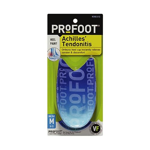 PROFOOT Achilles Tendonitis Orthotic Heel Cup for Men (Sizes 8-13) - Pain Relief Shoe Inserts for Heel Support & Alignment - 1 Pair