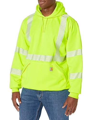 Carhartt High-Visibility Rain Defender Loose Fit Midweight Class 3 Sweatshirt Brite Lime