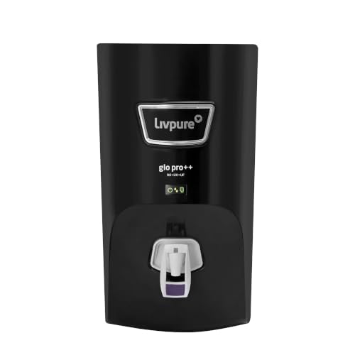 Livpure GLO PRO++ RO+UV+UF | Water Purifier for Home - 7 L Storage | Free Standard Installation | Suitable for Borewell, Tanker, Municipal Water | Bla