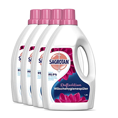 (-33%) Sagrotan Wäsche-Hygienespüler Duftedition – Desinfektionsspüler für hygienisch saubere und frische Wäsche – 4 x 1,5 l Reiniger