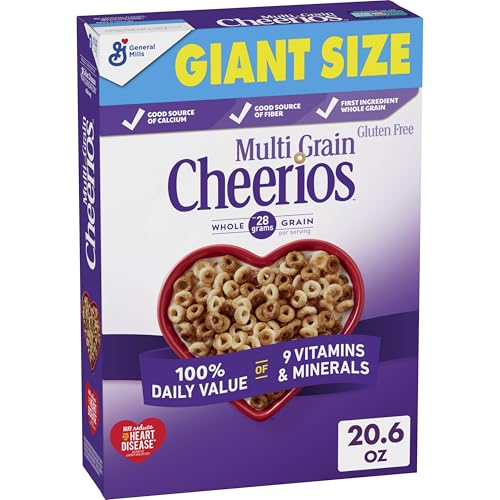 Multi Grain Cheerios, Heart Healthy Breakfast Cereal, Gluten Free, Giant Size, 20.6 oz