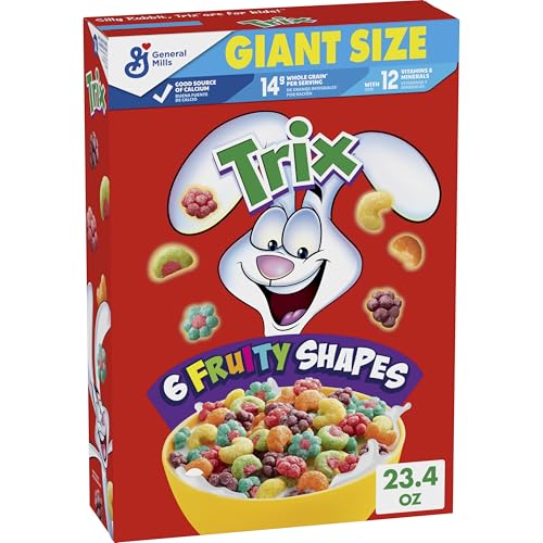 Trix Fruity Breakfast Cereal, 6 Fruity Shapes, Whole Grain, Giant Size, 23.4 OZ