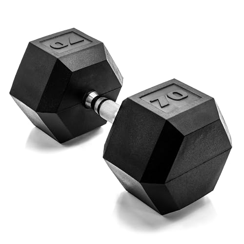 CAP Barbell 70 LB Coated Hex Dumbbell Weight