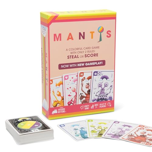 Exploding Kittens Mantis 2-6 Players - Ages 7+ - 10 Minutes to Play - Cutthroat Matching Card Game - Party Game, Family Game Night, Kid and Adult Card Game