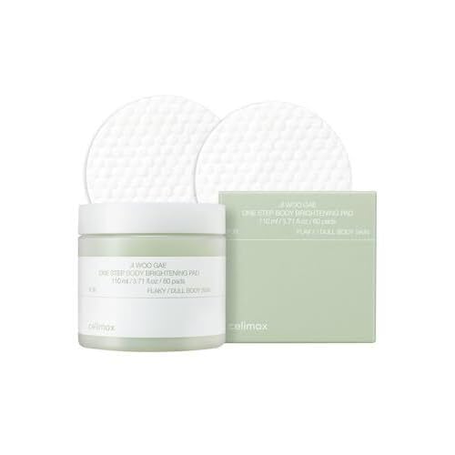 celimax ONE STEP Body Brightening Pad | with Green Tea & White Truffle, For Armpit Under Arm, Knee & Elbow, Dark Spot & Skin Pigmentation, Exfoliating, Hydrating Body Scrub,110ml (60 pads)