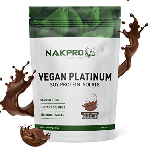 NAKPRO NUTRITION Soy Protein Isolate | 1kg Chocolate | 25.3g Protein | Plant Based Protein Powder | All Essential Amino Acids for Support and Recovery