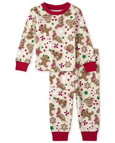 The Children's Place baby girls Family Matching Christmas Holiday Sets, Snug Fit 100% Cotton, Adult, Big Kid, Toddler, Pajama Set, Vanilla Gingerbread, 4T US