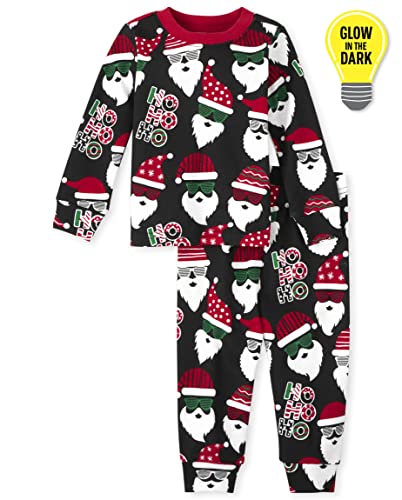 The Children's Place Kids' Family Matching, Festive Christmas Pajama Sets, Cotton, Santa Allover, 0-3 Months