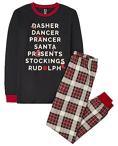 The Children's Place Baby Holiday Pajamas, Cotton, Santa List/Tartan- Adult, Small (Adult)