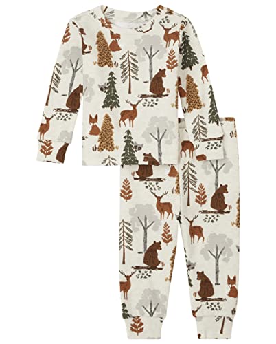 The Children's Place unisex-child Family Matching Christmas Holiday Pajamas Sets, Snug Fit 100% Cotton, Adult, Big Kid, Toddler, Baby Woodland Baby & Toddler - PJ Set 5T