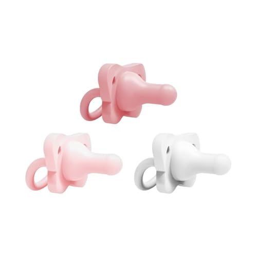 Dr. Brown’s HappyPaci 100% Silicone Pacifier 0-6m, BPA Free, White, Pink, Light Pink 3-Pack