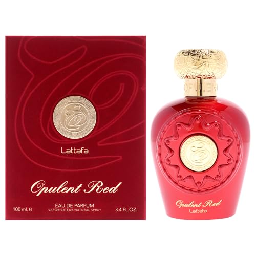 Lattafa Perfumes Opulent Red for Unisex Eau de Parfum Spray, 3.4 Ounce (137662)