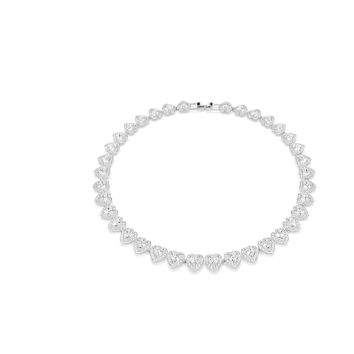 (-30%) Swarovski Ariana Grande x Halskette, Rhodinierte Damenhalskette mit Kristallherzen in Klarem Pavé und Verschiedenen Schliffen, Länge: 38-45.6 cm, Breite: 2.1 cm