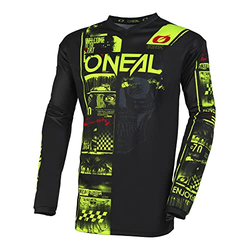 O'Neal Men's Element Jersey Attack V23 Shirt, Black/Neon, Small