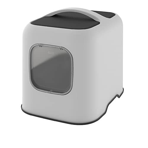 (-36%) Rotho MyPet Biala Katzenklo mit Deckel und Schaufel | Moderne Katzentoilette geschlossen | geruchsfrei Dank Aktivkohlefilter | mit Türmagnet | einfach zu reinigen & hygienisch | Creme-weiß