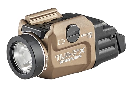 Streamlight 69429 TLR-7 X 500-Lumen 5000-Candela Compact Tactical Weapon Light with High & Low Paddle Switches and Key Kit, Flat Dark Earth