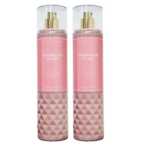 Bath and Body Works CHAMPAGNE TOAST Fine Fragrance Mist - NEW LOOKS 2022 - PACK OF 2 (FULL SIZE MIST 8FL OZ / 236 ML)