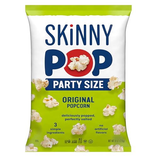 SkinnyPop Popcorn, Original, Whole Grain, Dairy-Free Snack, 8oz Family Size Bag