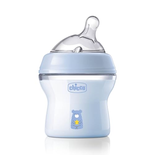 ⚡ BLITZDEAL (-66%) Chicco Natural Feeling Anti-Kolik Babyflasche für 0+ Monate, 150 ml, mit Weichem Silikonsauger und Doppelventil, Natürliches und Instinktives Gefühl beim Saugen, Kunststoffflasche