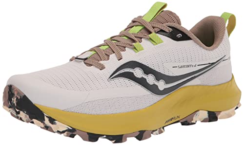 Saucony Men's Peregrine 13 Trail Running Shoe, Fog/Clay, 8