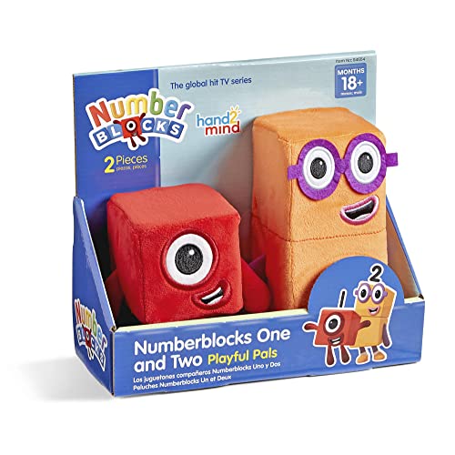 hand2mind Numberblocks One & Two Playful Pals, Plush Figure Toys, Numbers for Toddlers, Preschool Math Learning Toys, Stuffed Animal Plushies, Counting Blocks, Soft Stuffies, Kids Birthday Gifts﻿﻿﻿﻿