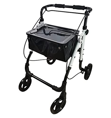 (-61%) Mobiclinic®, Rollator faltbar und leicht, Olimpo, Aluminium, Modern, Gehrahmen für senioren mit korb, Einhebelig, Verstellbar, Inklusive tablett, Lenkrollen, Handbremse, Schmal wohnung