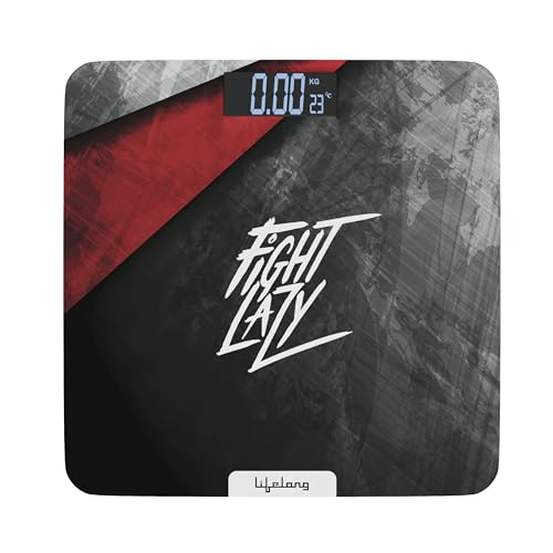 Lifelong ActiveFlex Weighing Scale (Fight Lazy Series LLWS45- Active Black)|Digital Weight Machine for Body Weight|Thick Tempered Glass with LCD